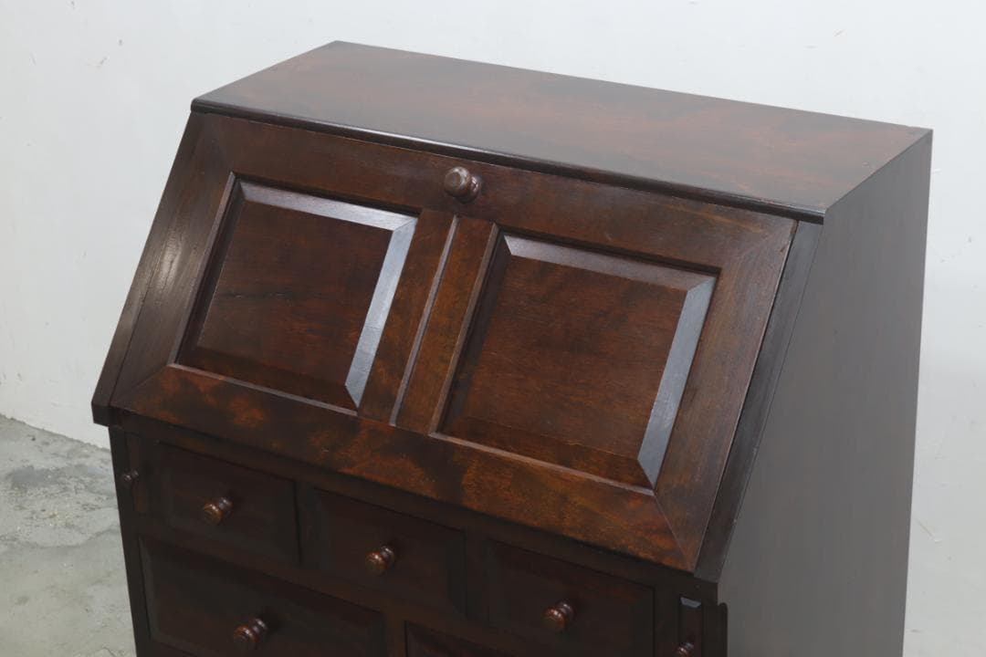 松本民芸家具 ライティングビューロー ミズメザクラ無垢材 デスク キャビネット