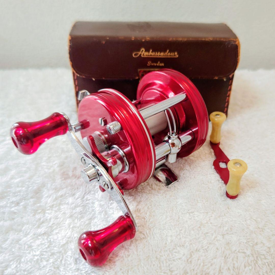 ABU Ambassadeur 5000 Red BigA パワハン 皮ケース付