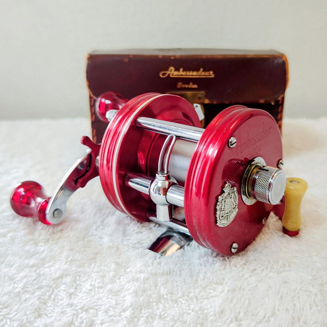 ABU Ambassadeur 5000 Red BigA パワハン 皮ケース付