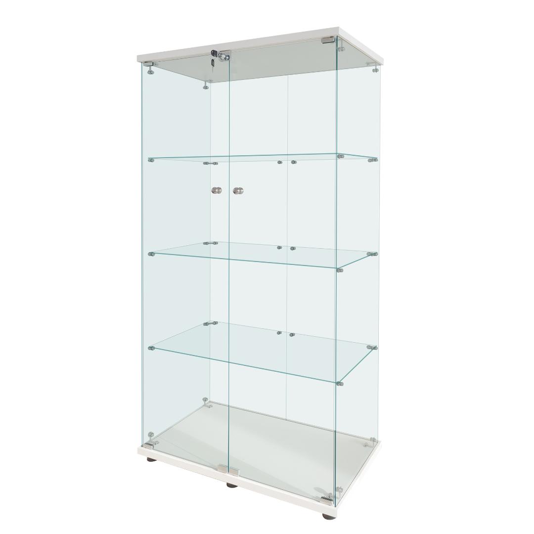 ネクロマンサー【新品】フィギュアケース 4段ワイド 棚 ホワイト ガラス