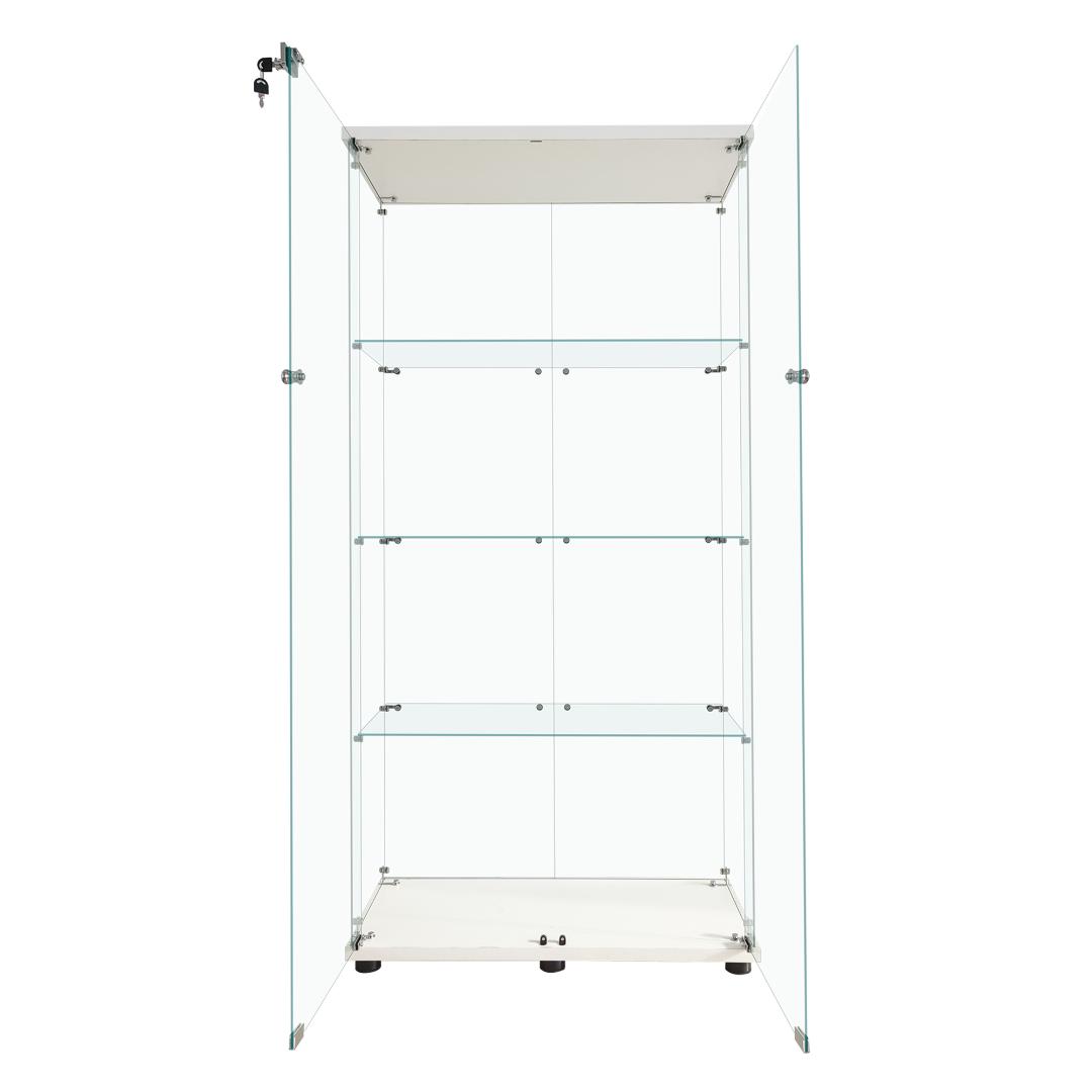 ネクロマンサー【新品】フィギュアケース 4段ワイド 棚 ホワイト ガラス