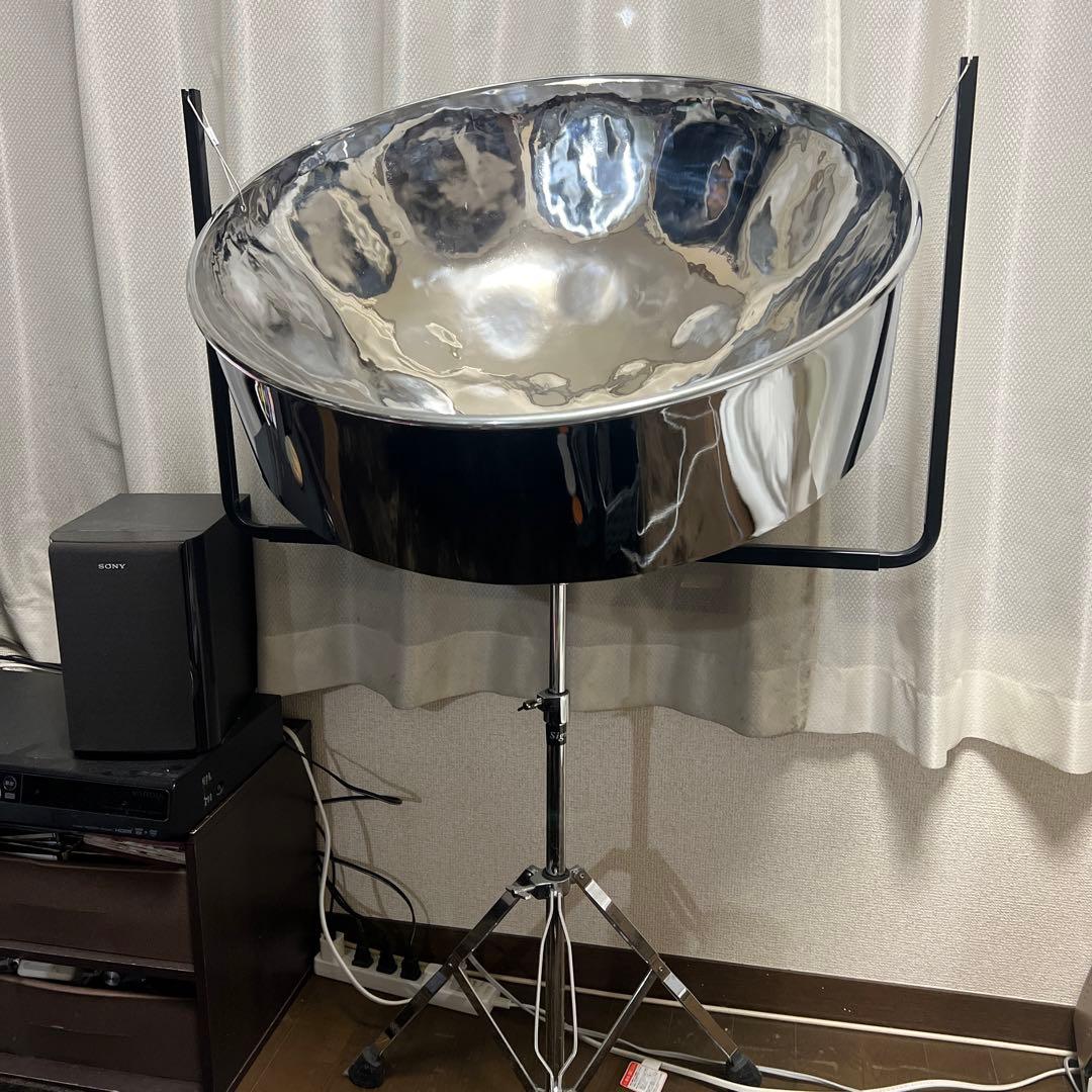 スティールパン ローテナーパン スタンド、マレット、ケース、本付