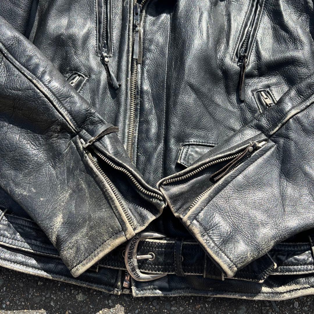 Harley Davidson レザージャケット　革ジャン　ライダース　グランジ
