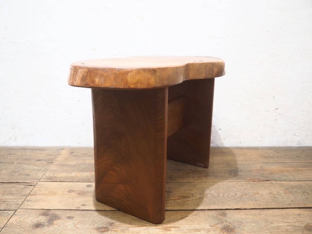 1203 けやきのセンターテーブル　欅　展示台　陳列台　椅子　ベンチ　レトロ