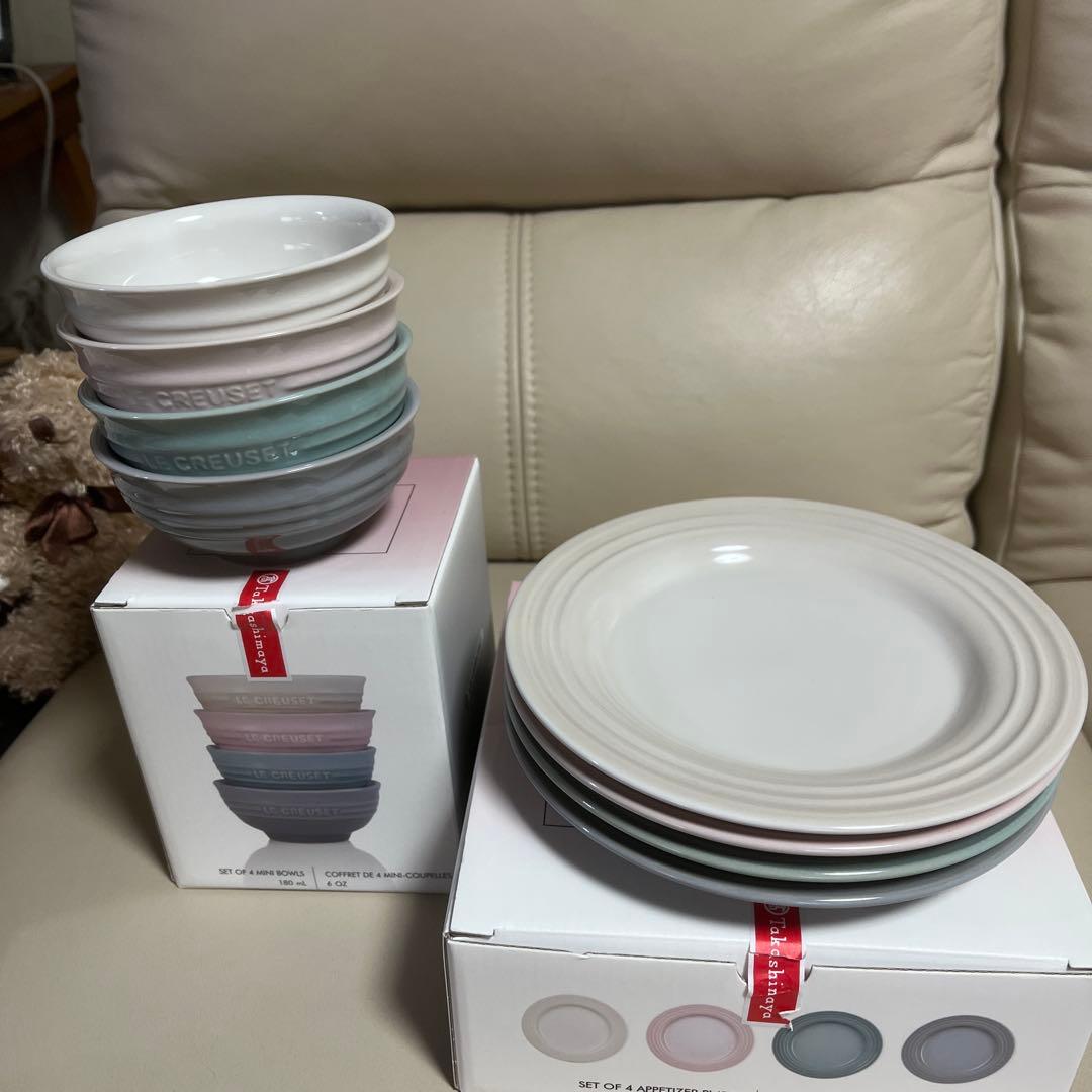 LE CREUSET 食器セット ボウル4個 プレート4個