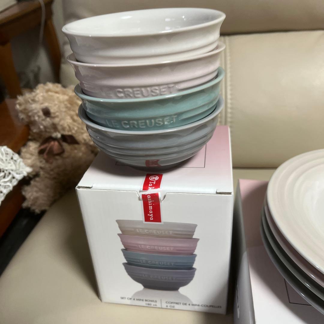 LE CREUSET 食器セット ボウル4個 プレート4個