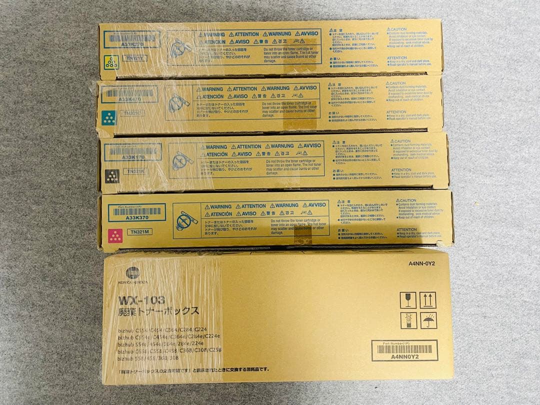 ◆コニカミノルタ トナー TN321 4色 ＋ 廃棄トナーボックスWX-103