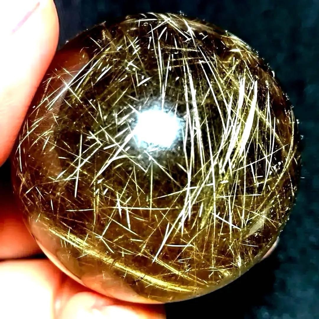 超絶綺麗✨45mm ゴールドルチルクォーツ　丸玉　スフィア　金針水晶
