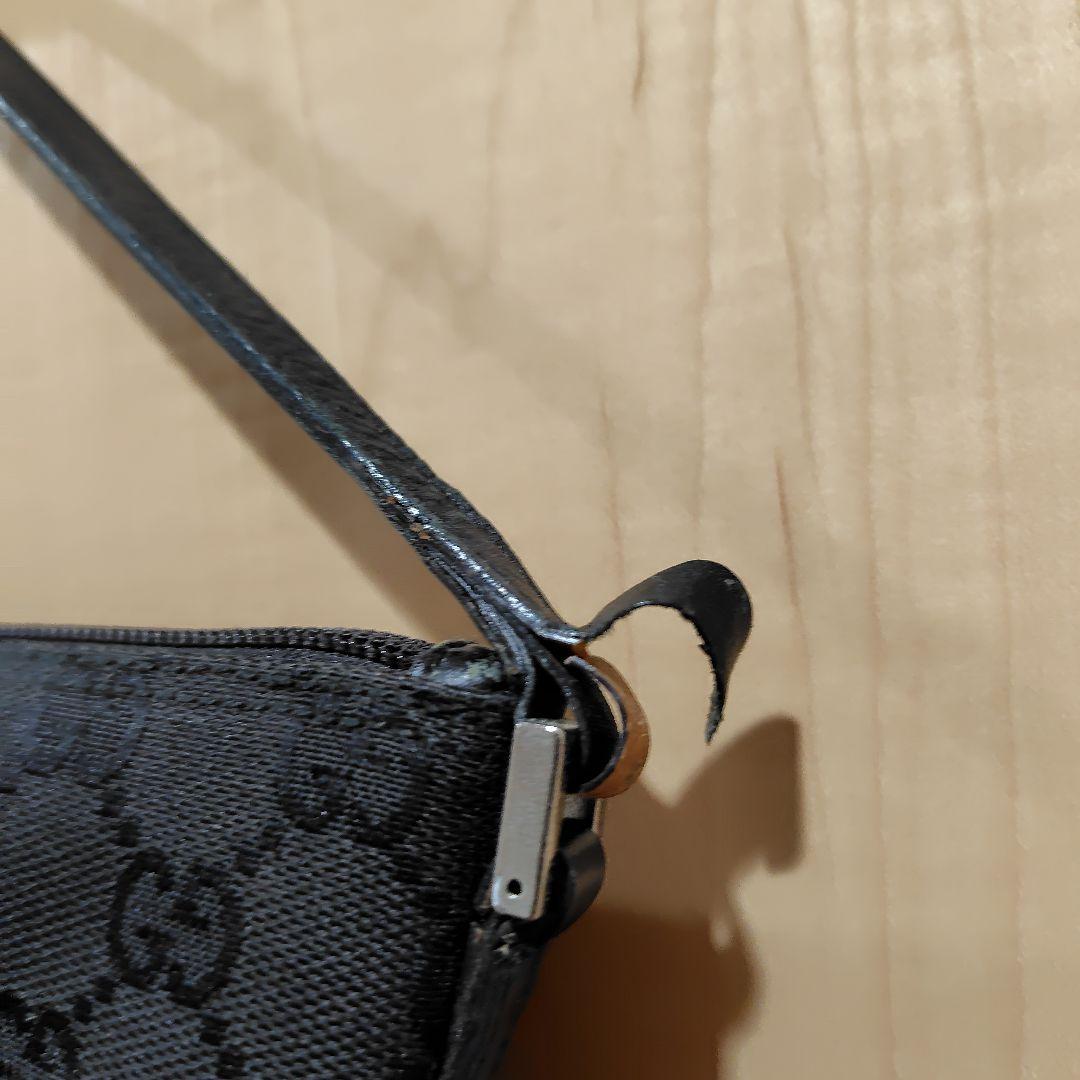 【GUCCI 】GGパターン アクセサリーポーチ ブラック キャンバス地