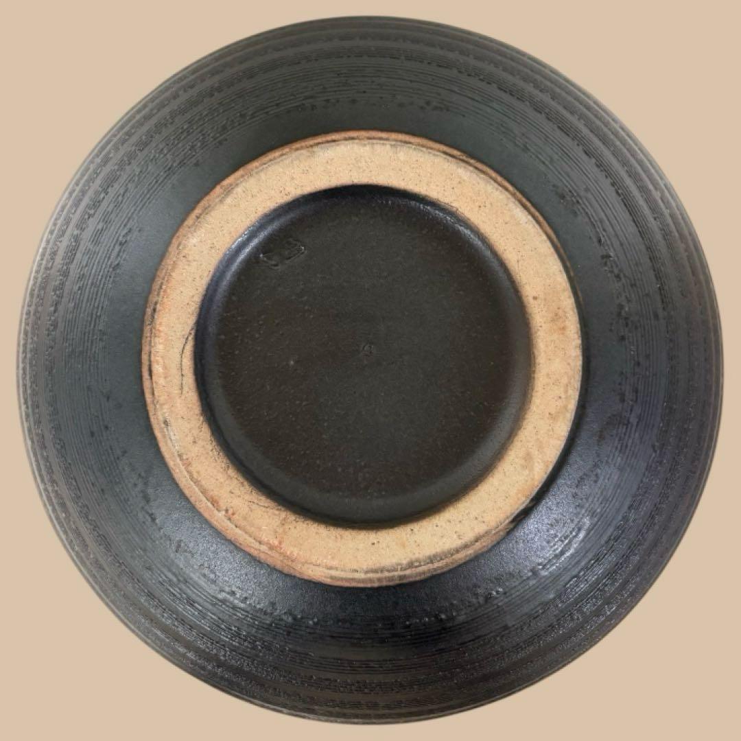 しがらき焼　花瓶　壺型　花器　フラワーベース　銘あり　明山作　共箱あり　捻り耳