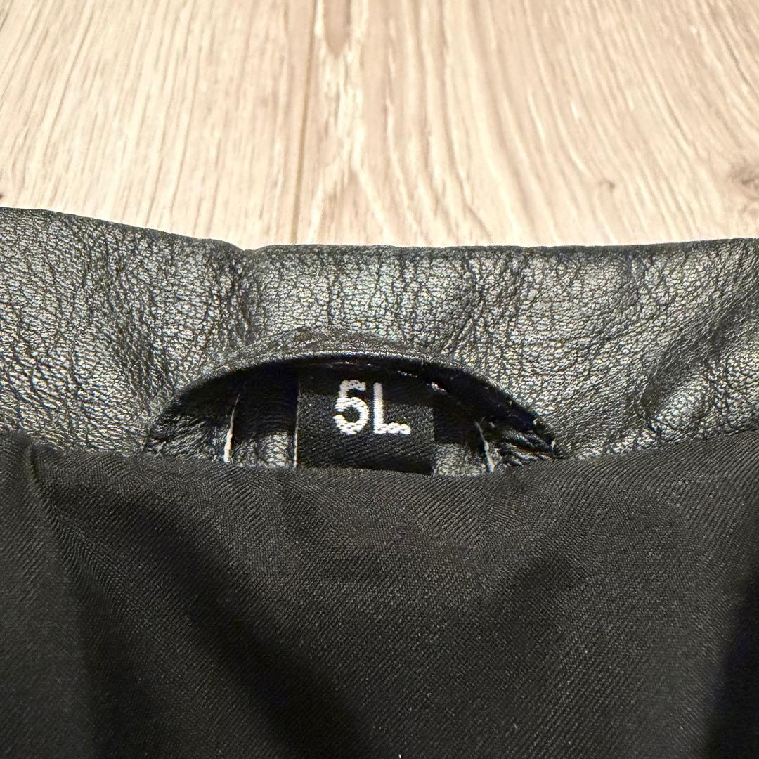 希少5L/完売品　フリーダムレザー 本革 ダブルライダースジャケット ヤギ革 黒