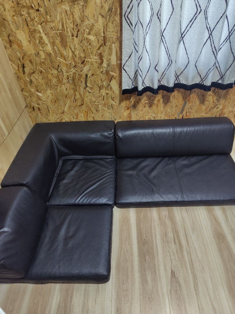 ブラック コーナーソファ3点セット