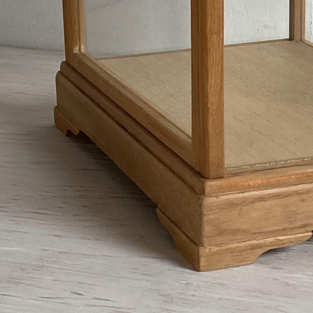 古い木製 ガラスケース 2段 卓上 ショーケース 展示ケース 小物入れ