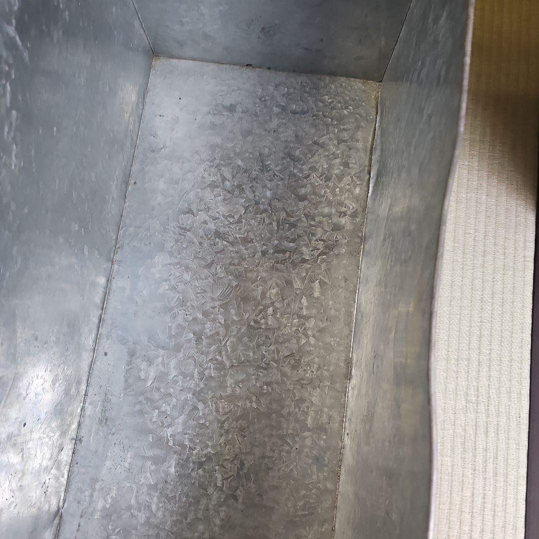 昭和レトロ/1950年代物】別注ブリキ製品ボックス 金属製ハンドル付き特大 刻印