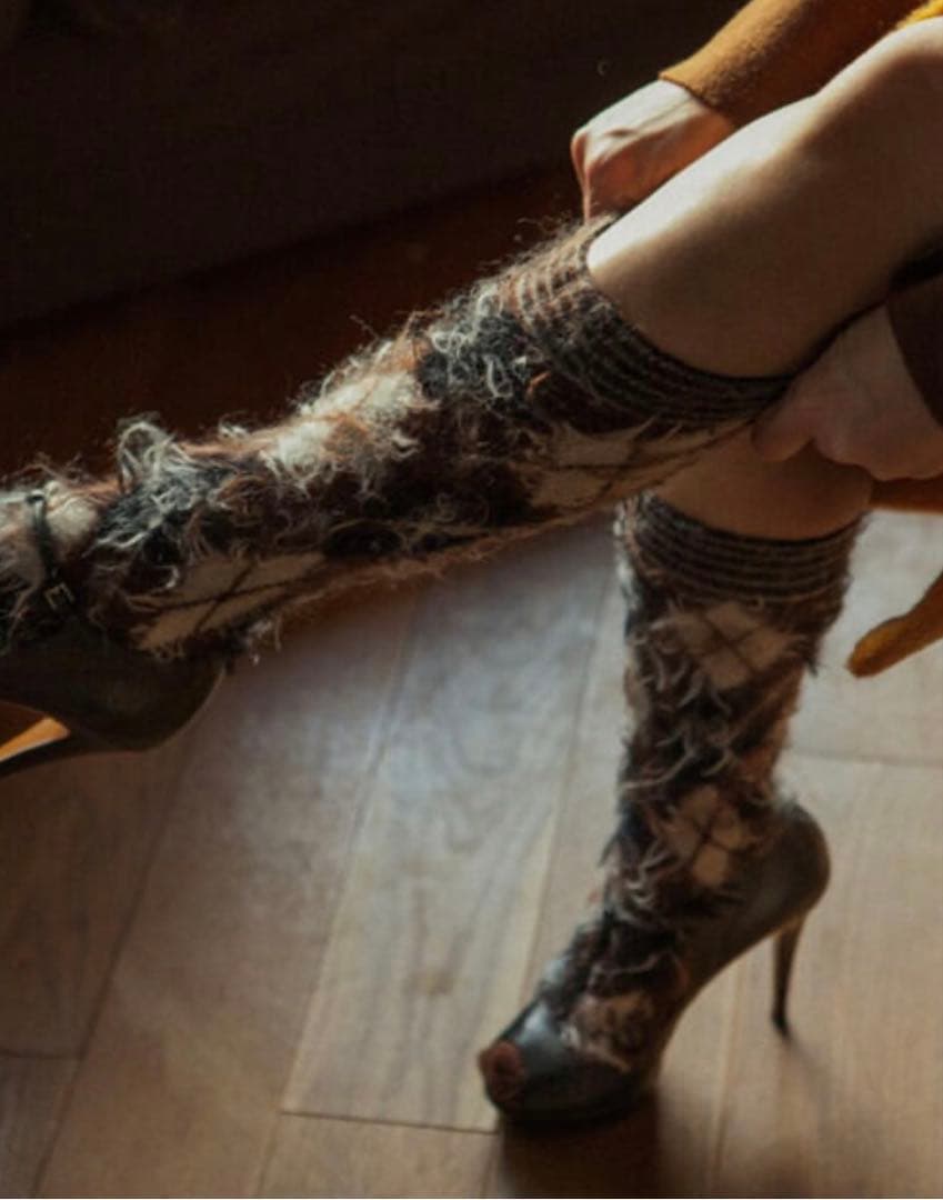 fumika uchida アーガイルモヘアソックス