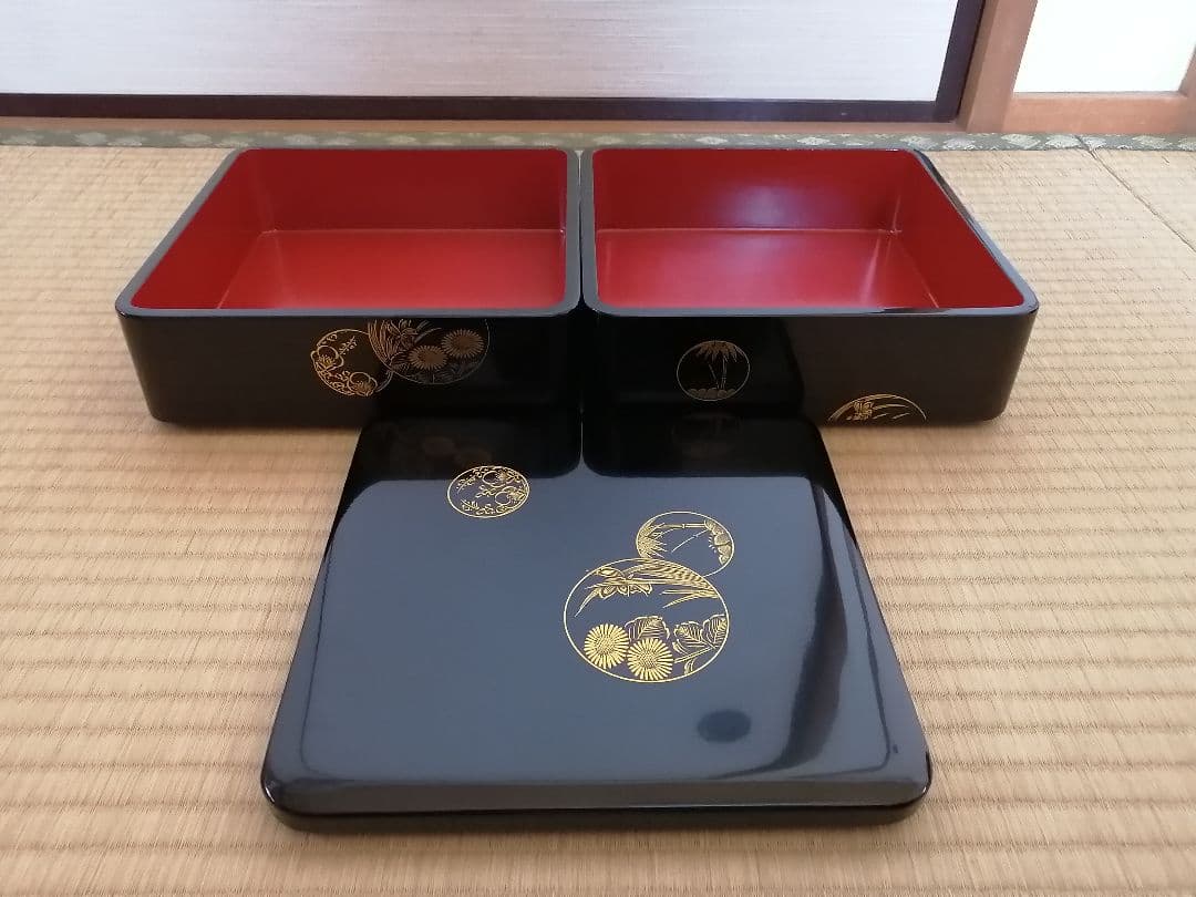 【輪島塗】最終値下げ　沈金　二段　重箱