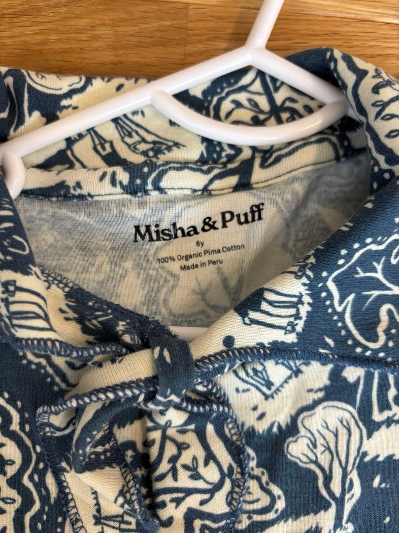 Misha & Puff 半袖ワンピース ネイビー/ホワイト