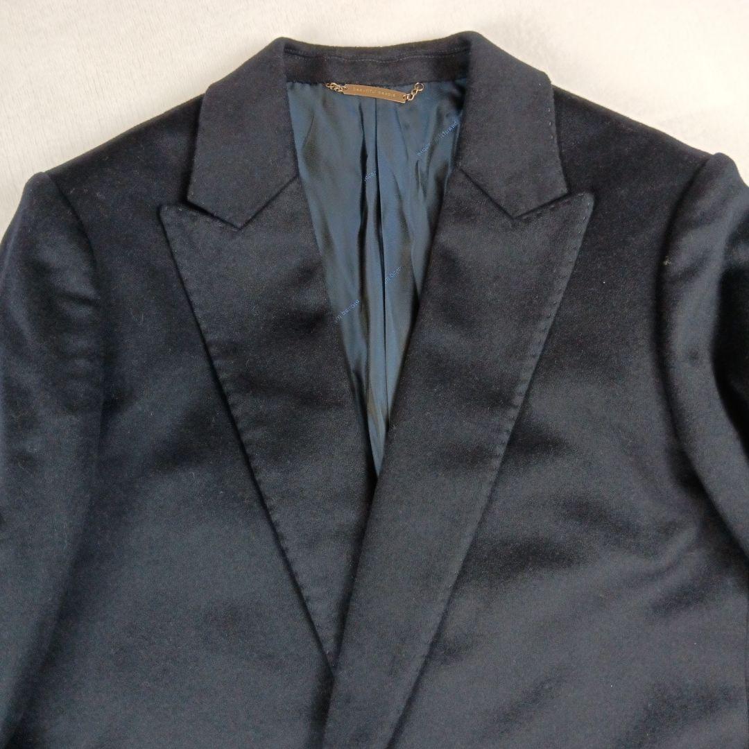 ビューティフルピープル チェスターコート ロロピアーナ カシミヤ混 ネイビー L