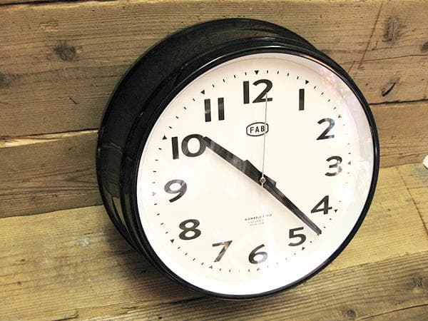 ステーション ウォールクロック 壁掛け時計 ブラック/スイープ式 36.5cm