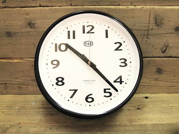 ステーション ウォールクロック 壁掛け時計 ブラック/スイープ式 36.5cm