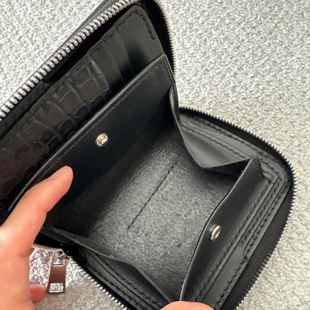 アリゲーター“ディープブラック”ジッパーミドル〜 no9ray