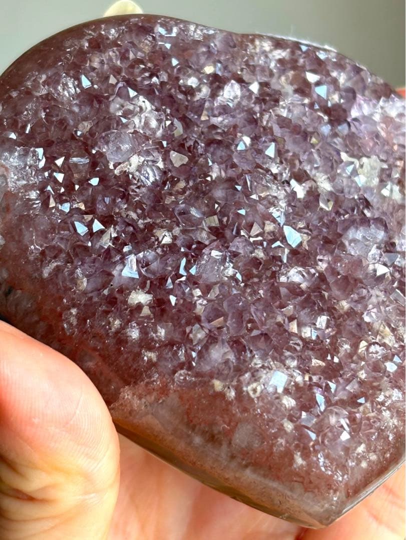高品質　ピンクレッド　アメジスト　BIGハート　オールカット　シュガー　キラキラ