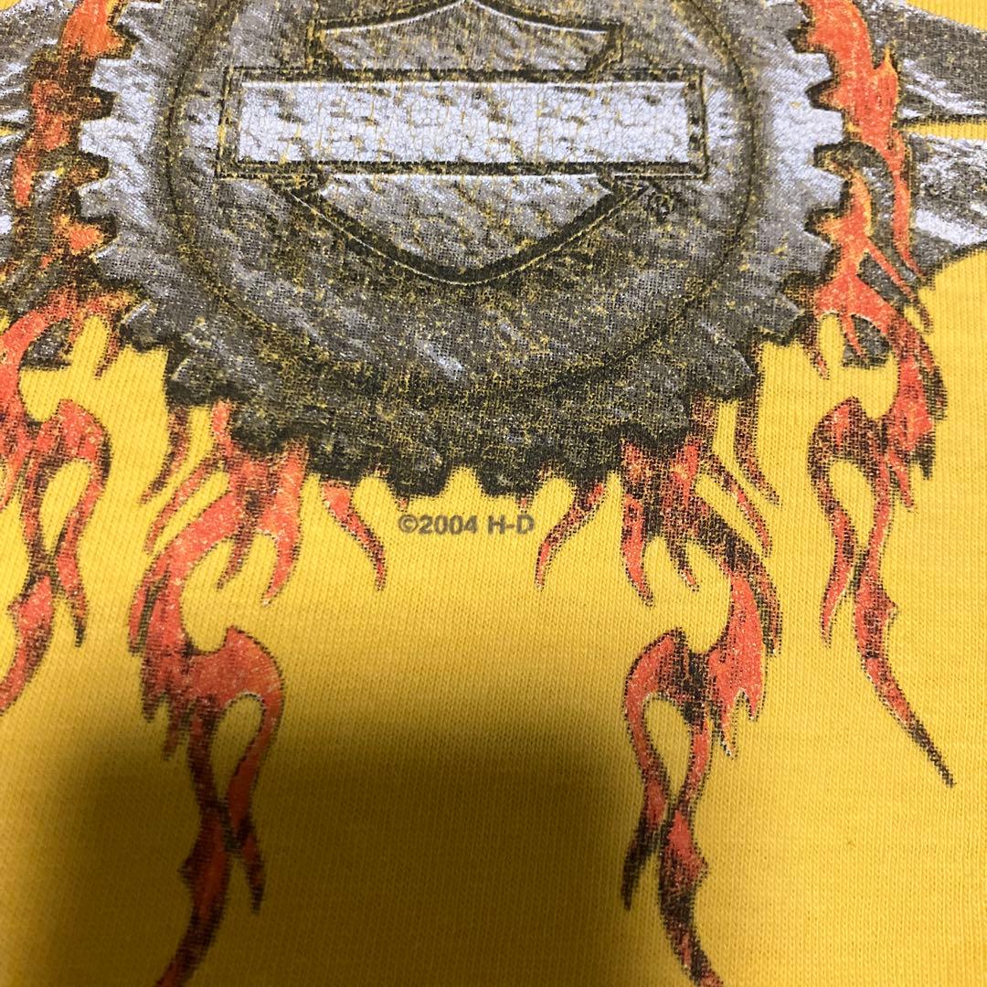 Harley Davidson ロンT usa製 袖プリ フレイムス