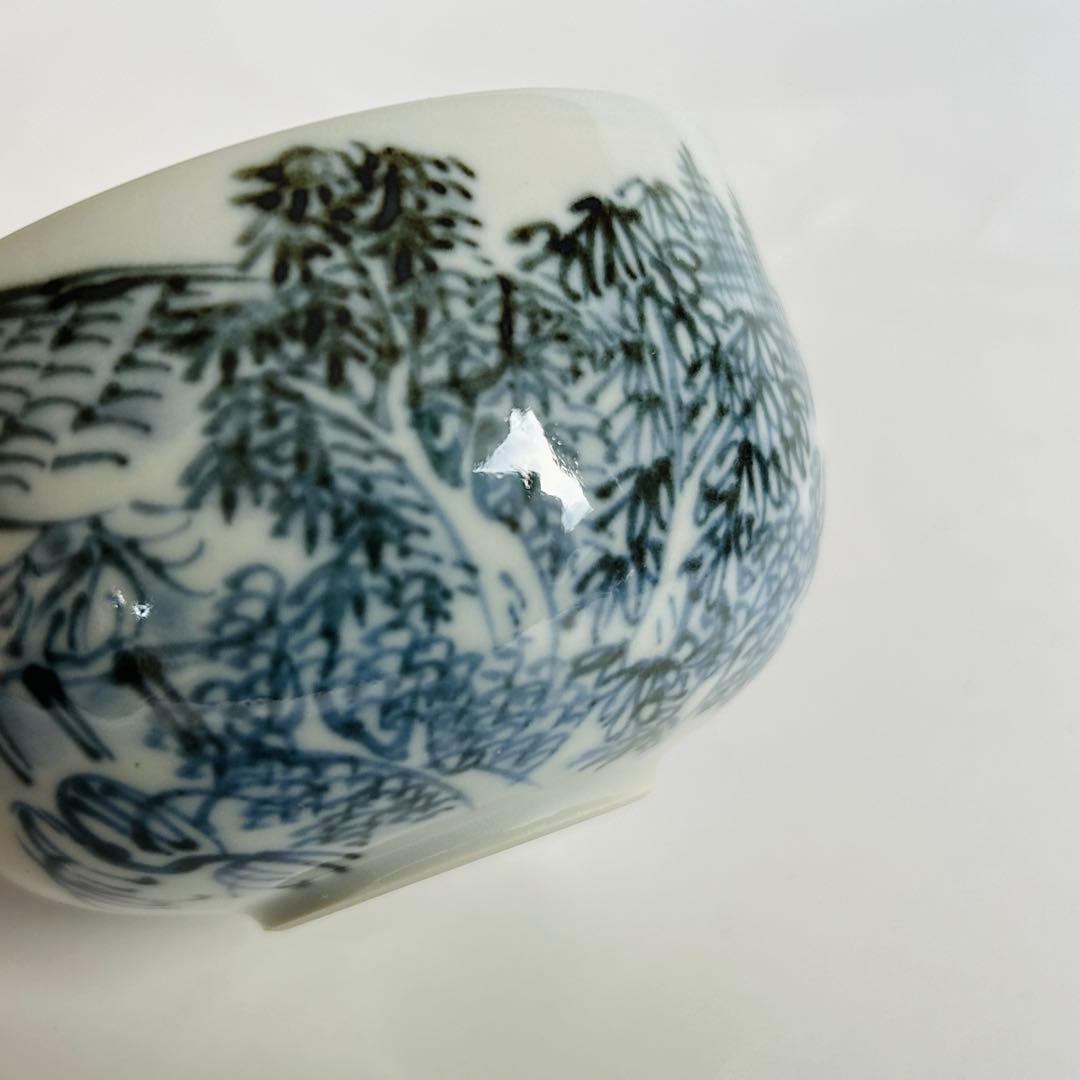 【未使用】京焼 清水焼 初代 幸之介窯 湯呑み 手描き5客揃