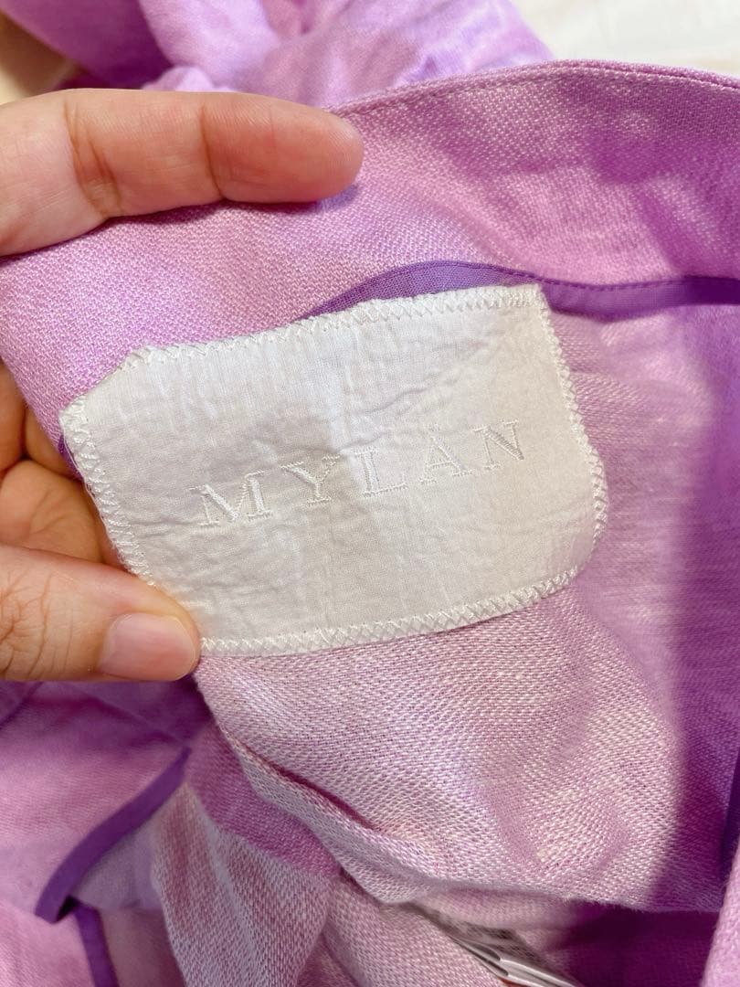 ◾️MYLAN パガニーニサイドボタンブラウス　ライラック　リボン