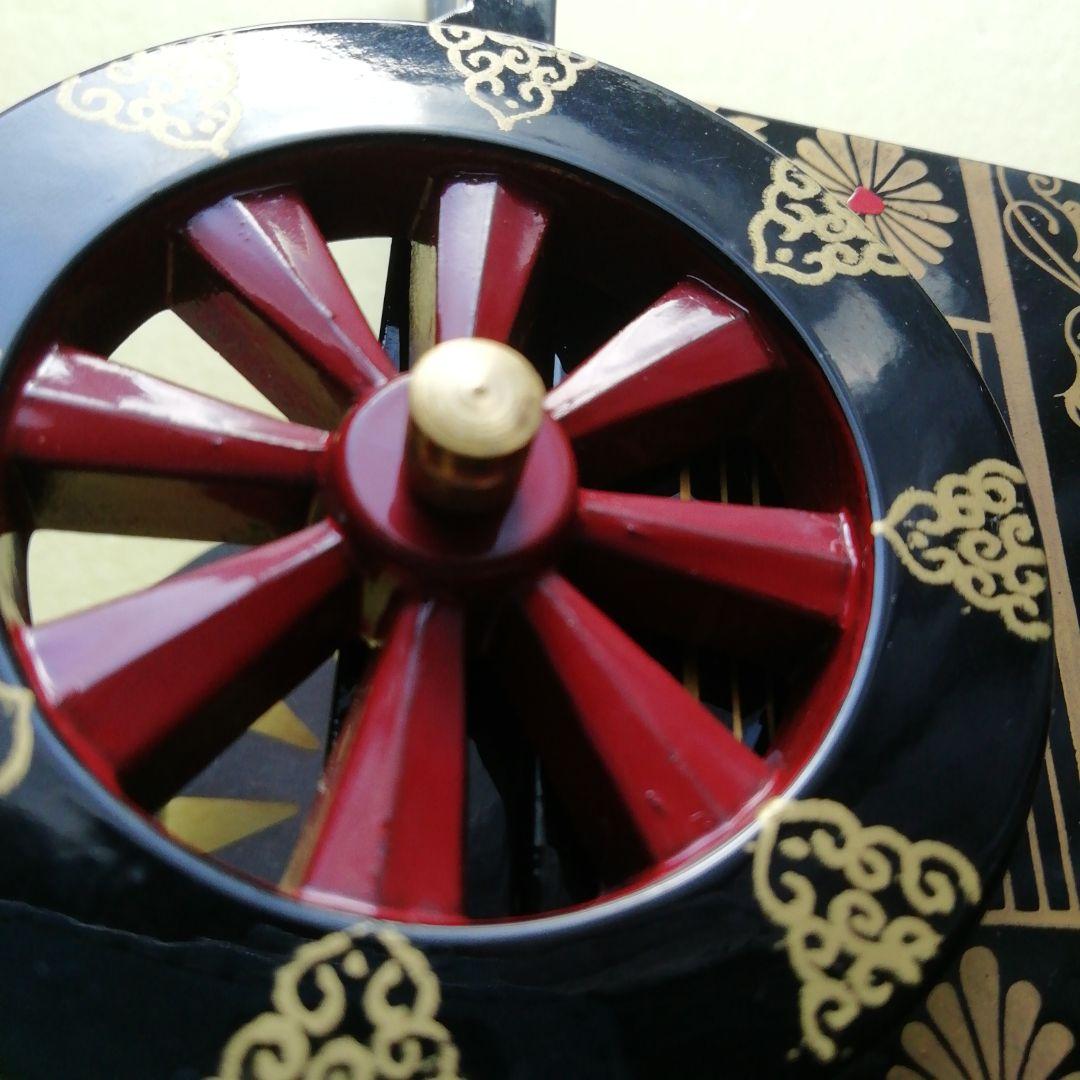 漆器　御所車　小物入れ飾り置物　昭和　購入　希少品