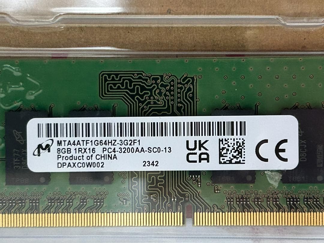 メモリー Micron DDR4-3200(PC4-25600) 16G(8G*2)