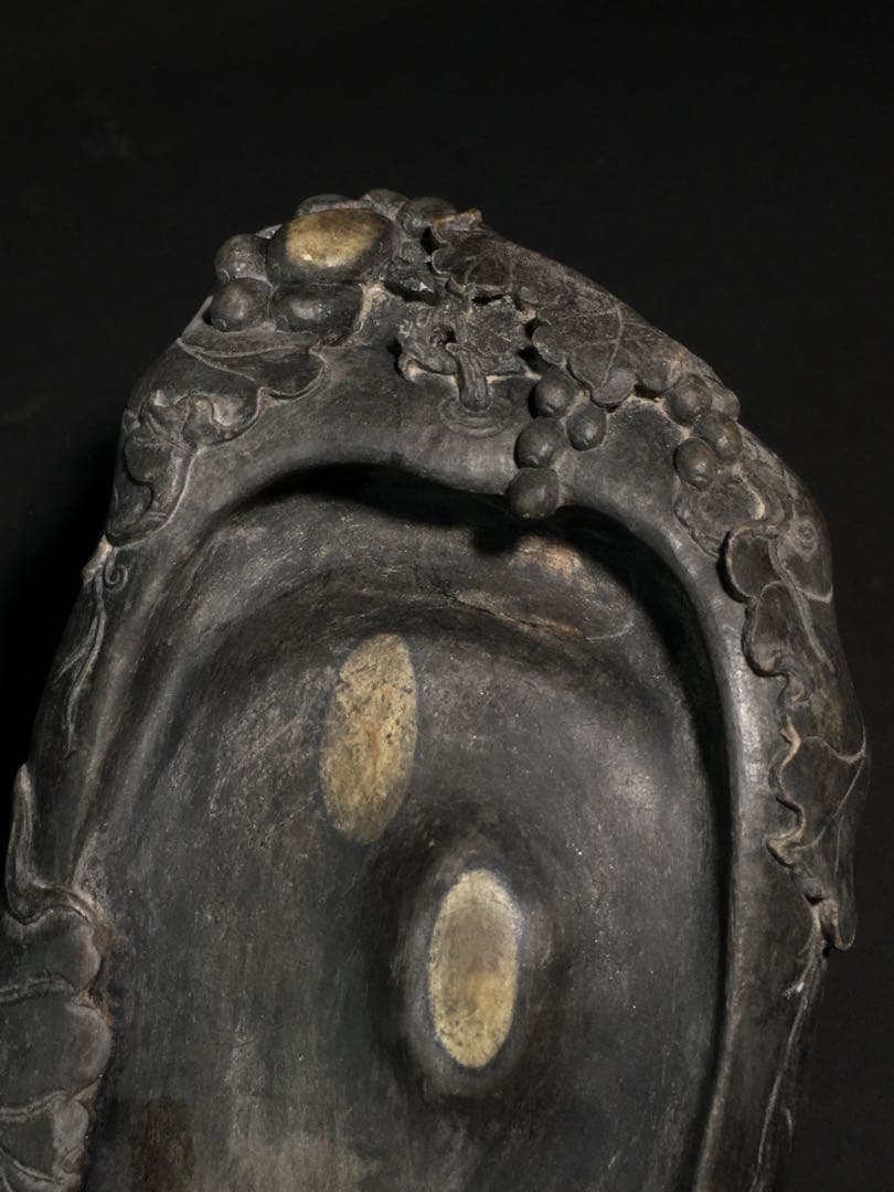 旧蔵 天然　骨董品 端硯 在銘　書道用文房具　文房珍品　アンティーク