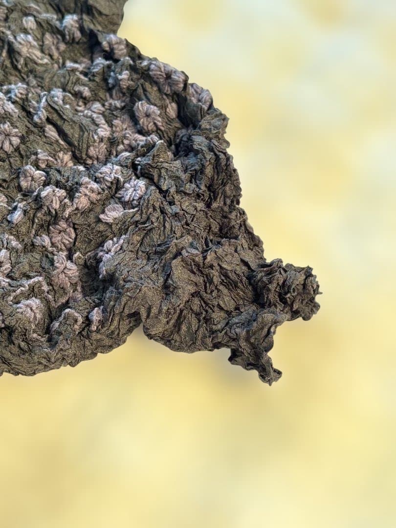 [超希少] ISSEY MIYAKE しわ&刺繍 プリーツ ショート丈