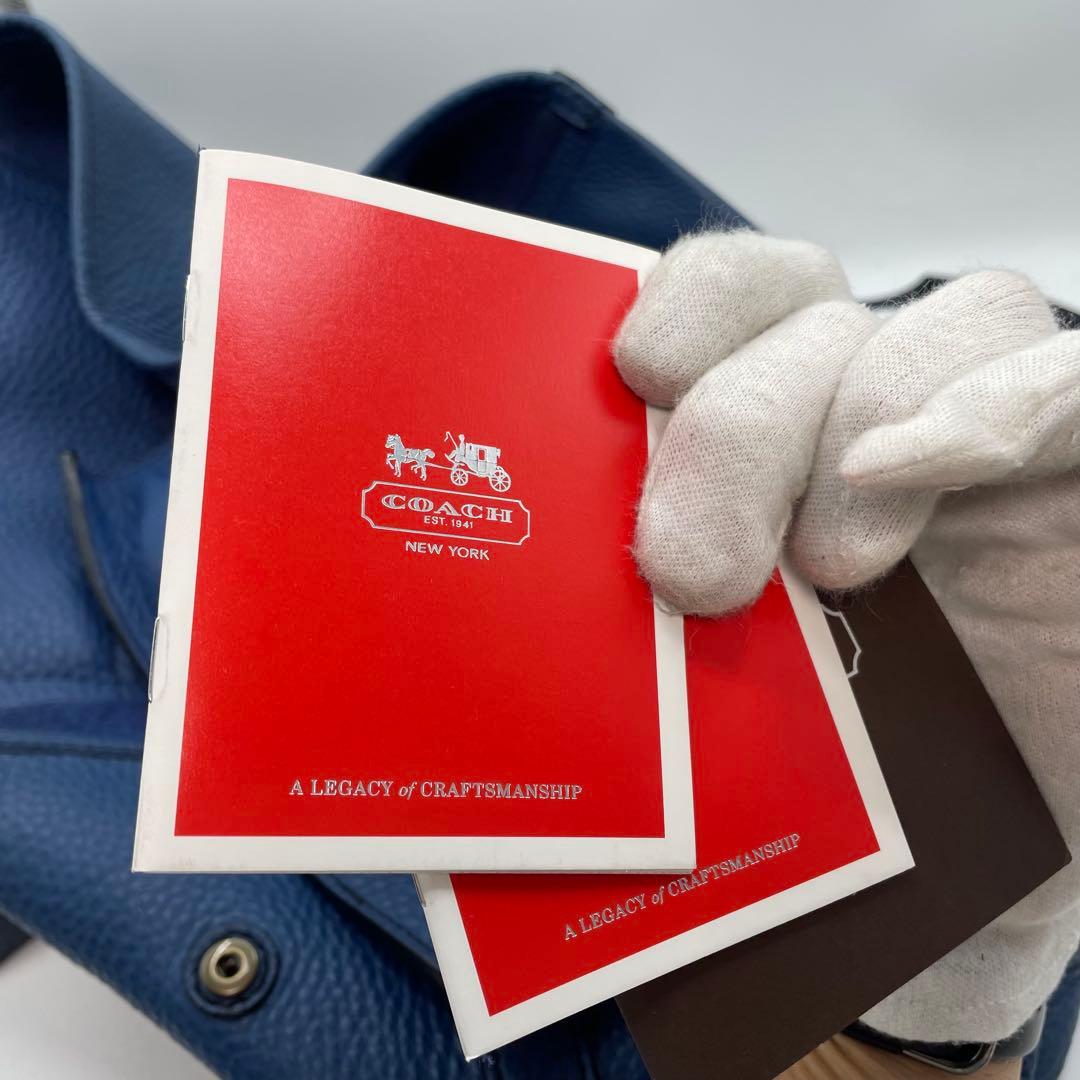 希少色！　コーチ　ビジネスバッグ　メンズ　トートバッグ　大容量　ブルー