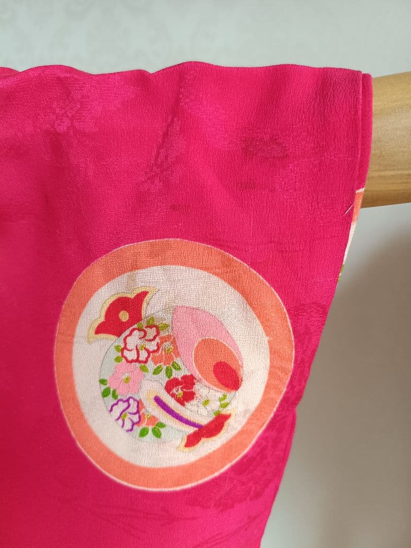 アンティークマゼンダ系ピンク着物と作り帯