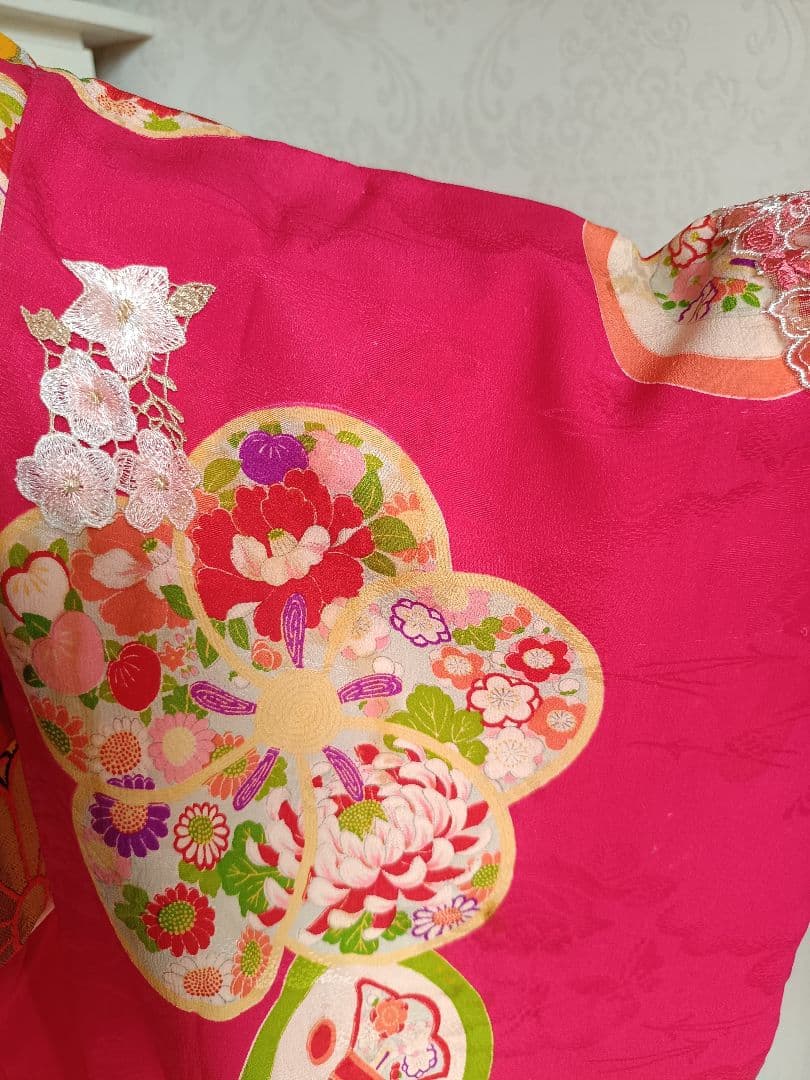 アンティークマゼンダ系ピンク着物と作り帯