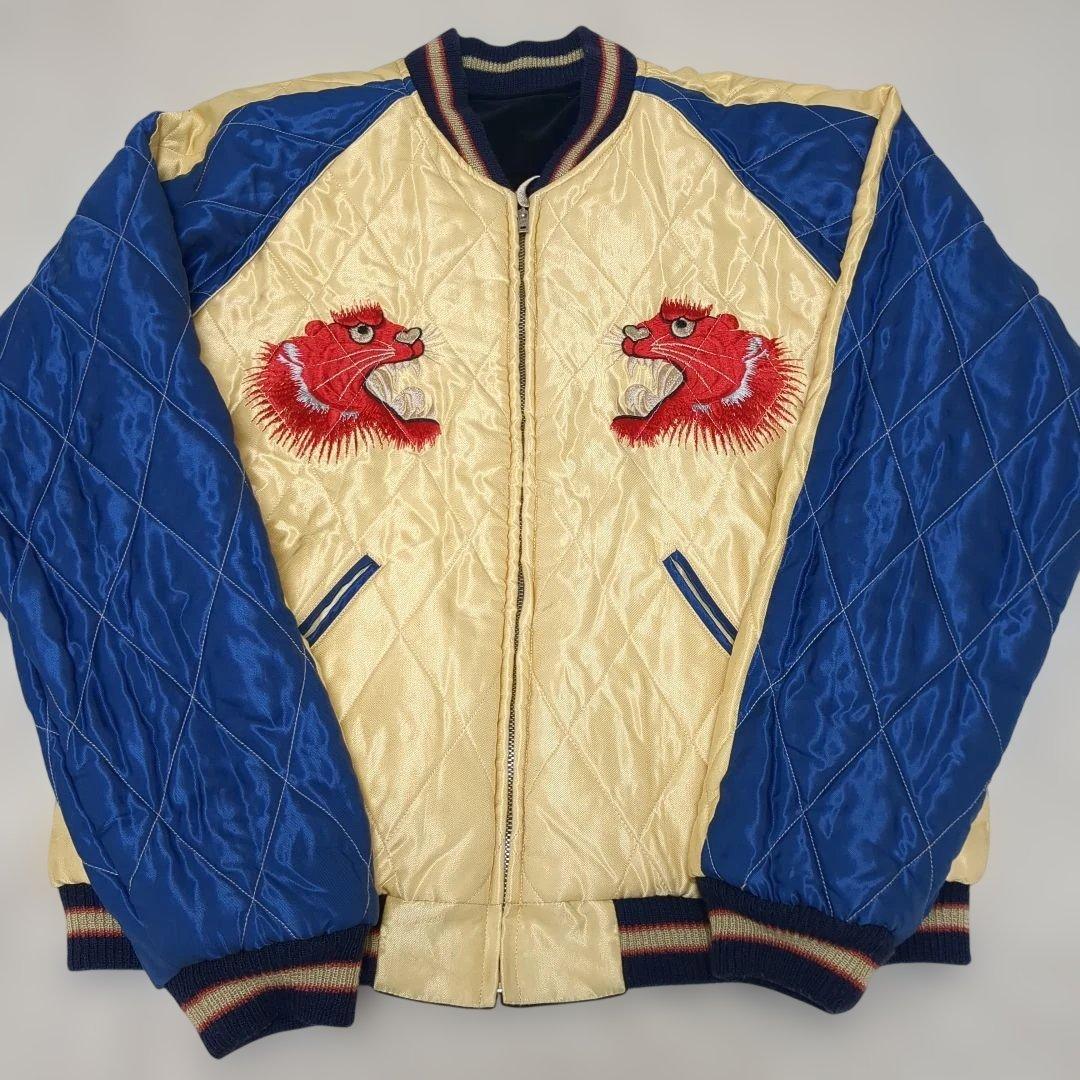 美品 テーラー東洋　別珍 スカジャン 　蛇髑髏　龍　虎　スーベニアジャケット　L
