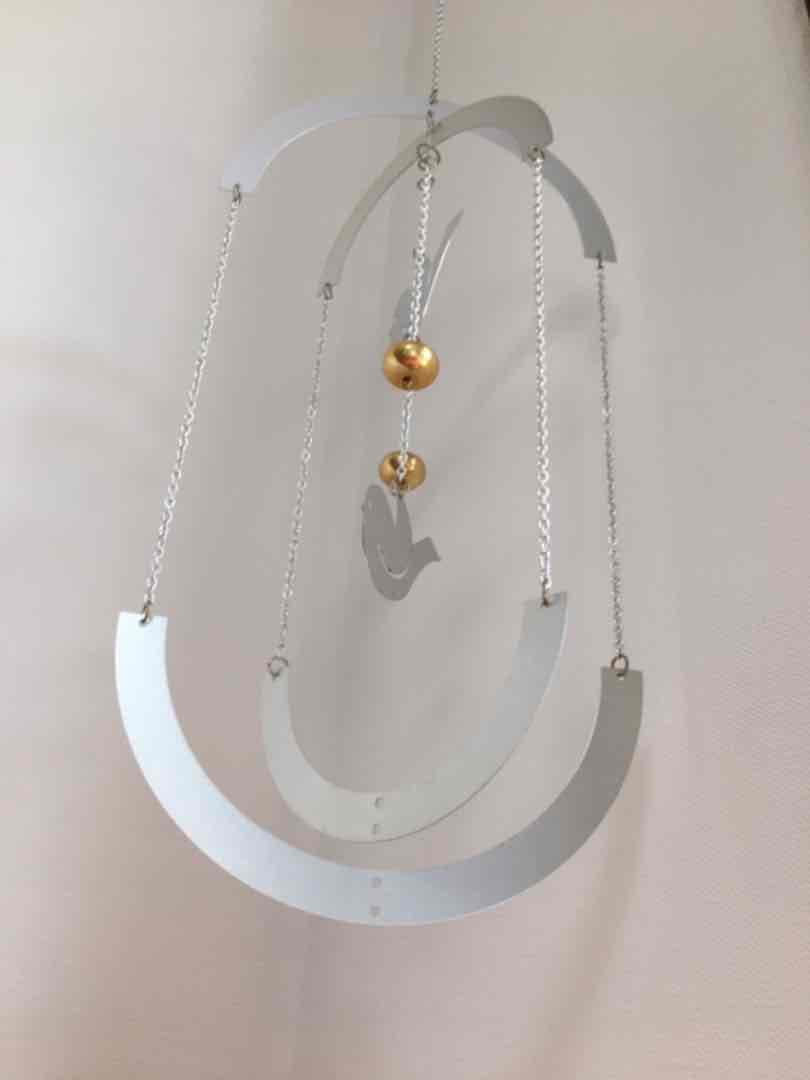 aarikka 小鳥とゴールドビーズのモビール　ヴィンテージ