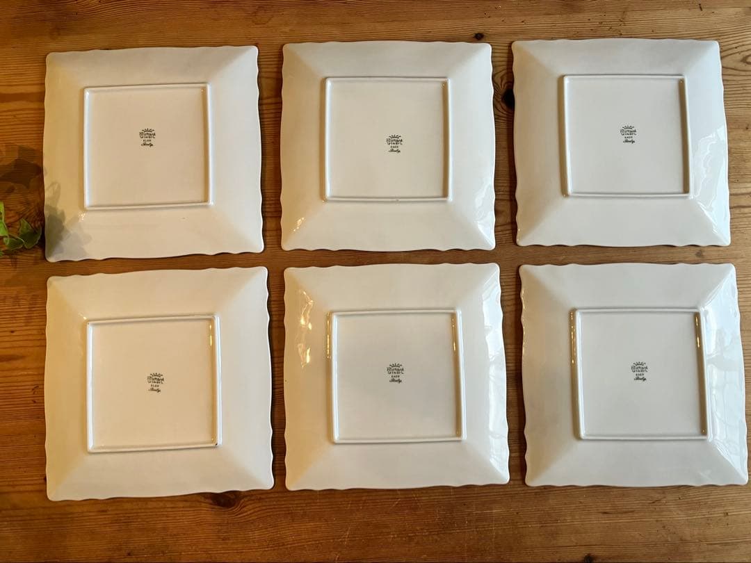 ジノリ　ベッキオホワイト　22スクエアディッシュ×6