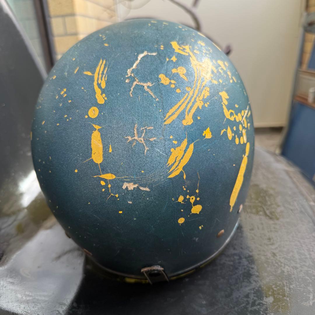 ヴィンテージ　ジェットヘルメット 1960年代　イエローシールド　装飾用　小帽体