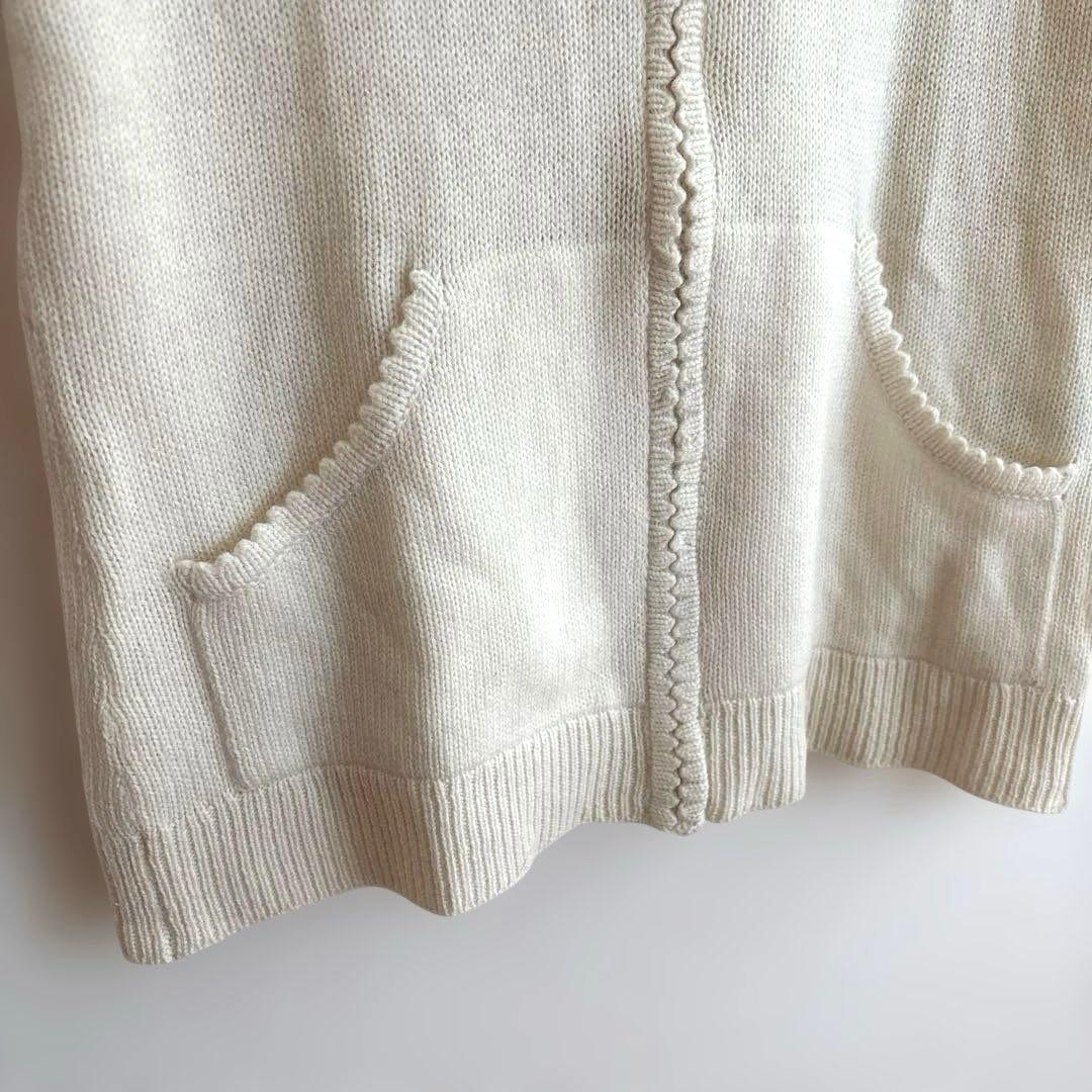 ピンクハウスフード付きニットジップパーカーカーディガン　カシミヤアンゴラ混レトロ