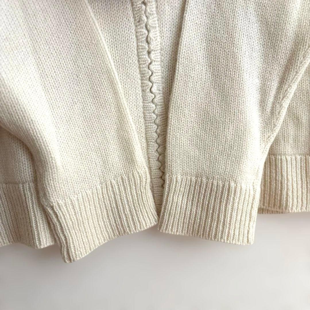 ピンクハウスフード付きニットジップパーカーカーディガン　カシミヤアンゴラ混レトロ