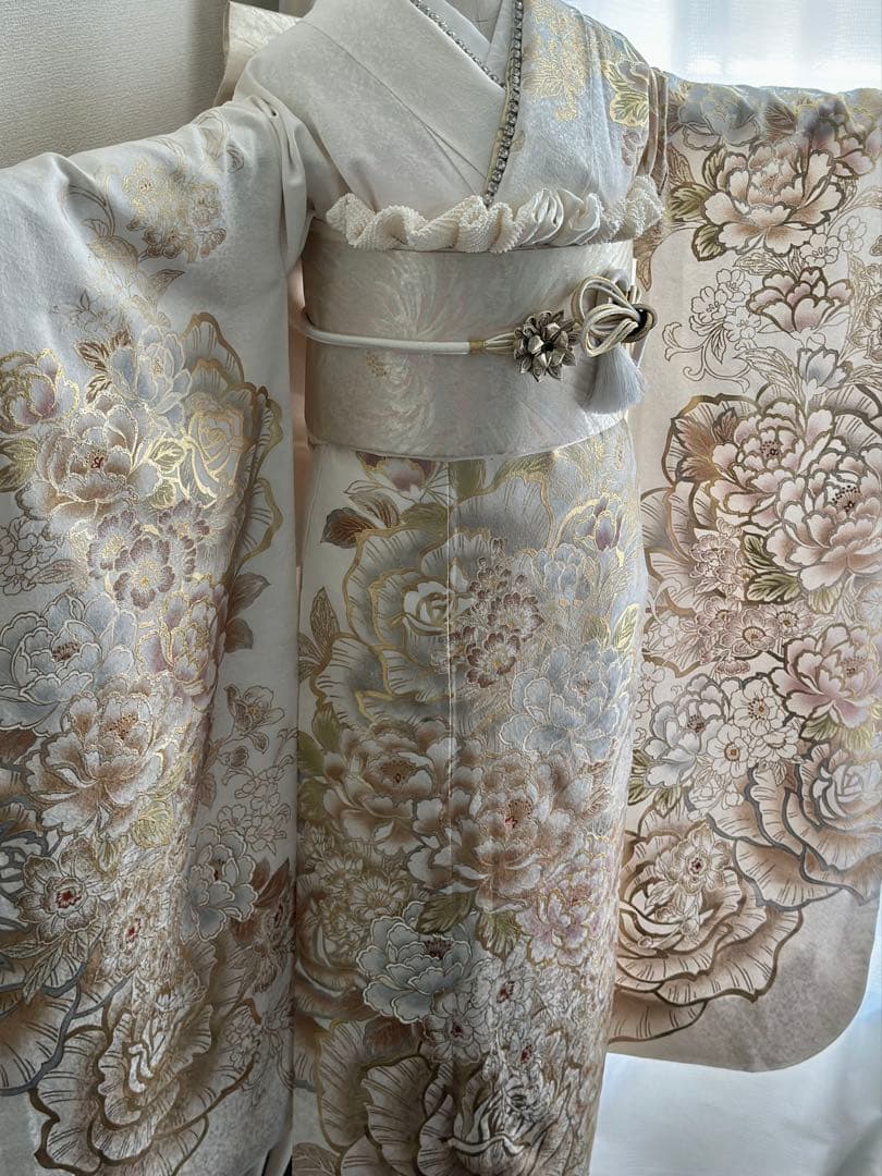 高級振袖　白地　フルセット　成人式