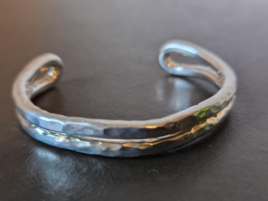 市松 シルバーバングル ダブルスタイル