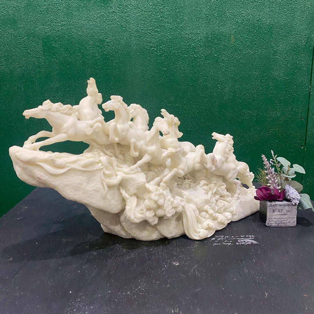 八馬 群像 重圧 置物 インテリア 昭和レトロ アンティーク 縁起物 風水