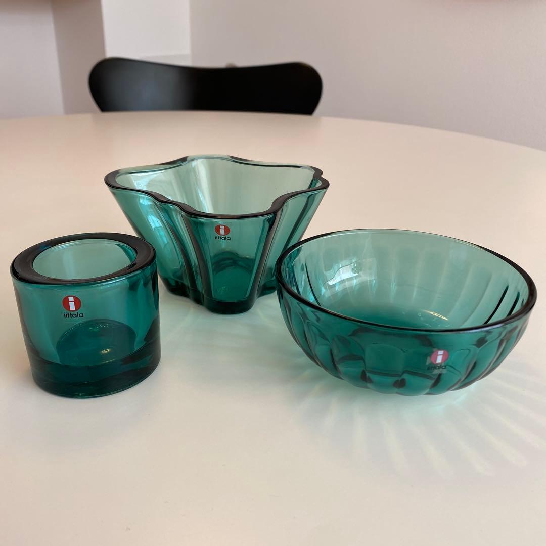  シーブルー キャンドルホルダー 3個セット イッタラ