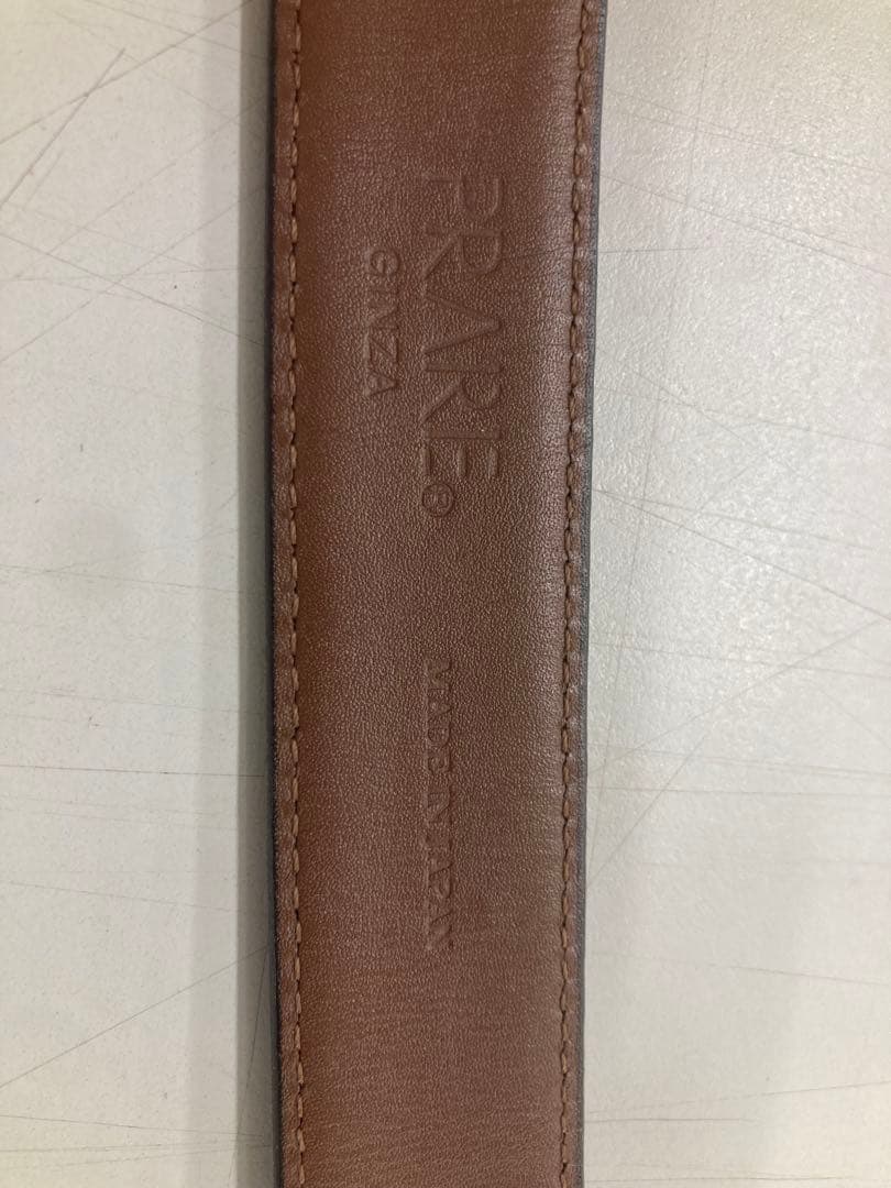 【極美品】PRAIRIE GINZA メンズベルト コードバン クロコ型押し 黒