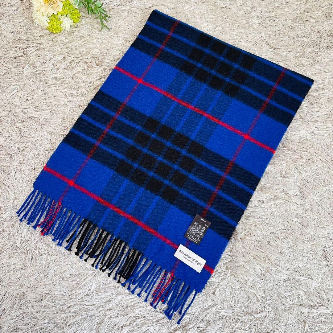 美品✨Johnstons of Elgin カシミヤ100% ストール チェック