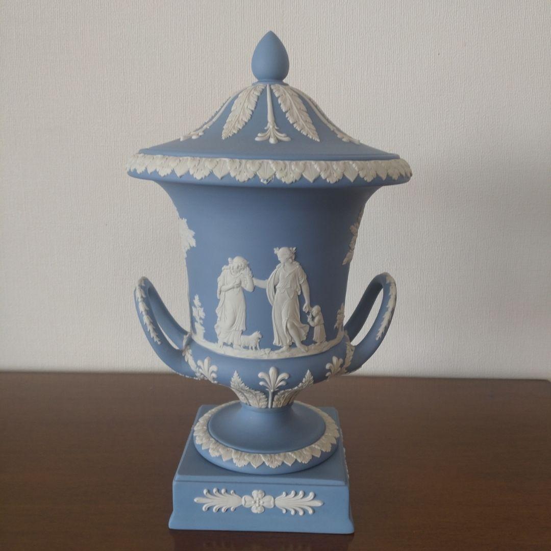 　ウェッジウッド　ジャスパー　飾り壷　フラワーベース