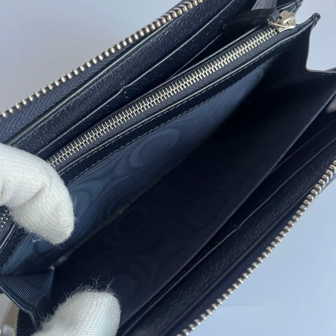 未使用級✨　GUCCI グッチ　長財布　財布　ggマーモント　ネイビー　黒